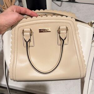 Kate Spade Beige Scalloped Satchel